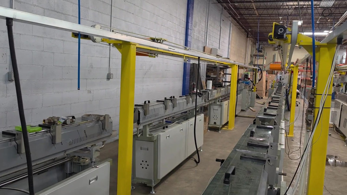 A row of 3D-Fuel filament extrusion lines in the Fargo, North Dakota factory