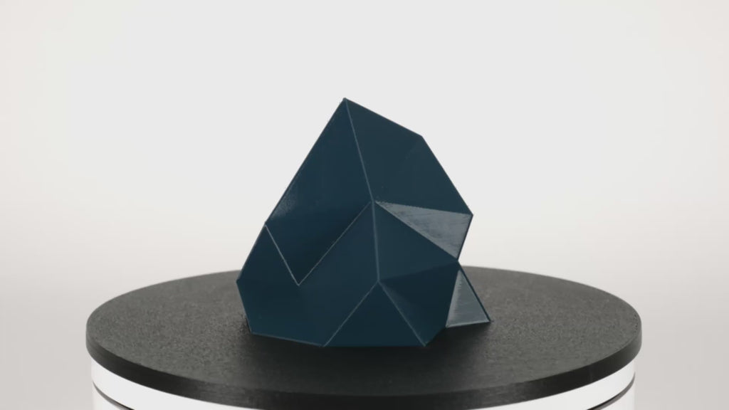 A 3D printed crystal gem printed in Toolbox Gunmetal Blue Pro PCTG by 3D-Fuel is a perfect color match to Bosch blue