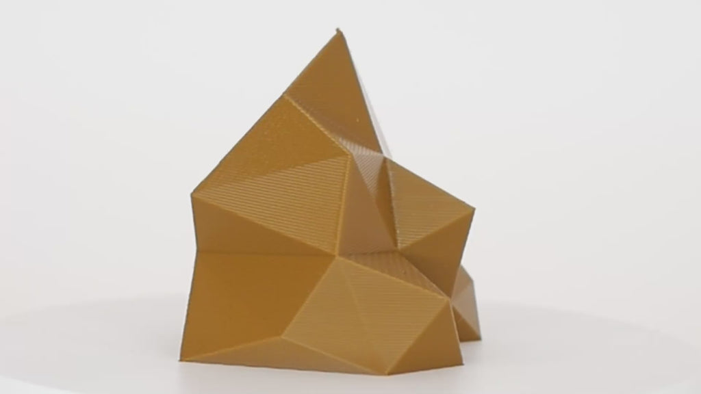 Coyote Brown Pro PCTG 3D printed gem - rotating video