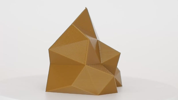 Coyote Brown Pro PCTG 3D printed gem - rotating video